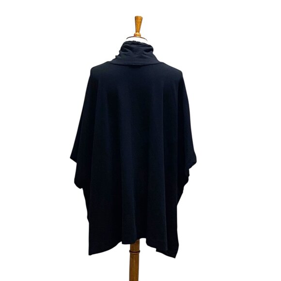 J.Jill PureJill Modal Blend Super Soft Poncho Black Size M/L Coastal Fall Boho - Picture 13 of 15